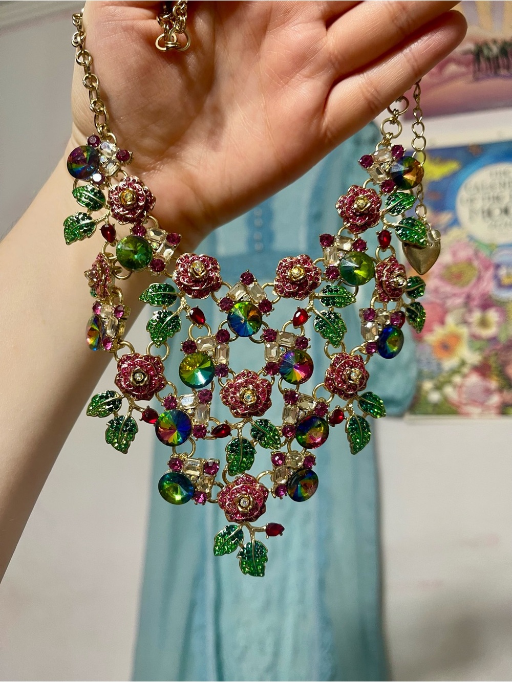 Betsey Johnson Ultimate Rose Garden Bib Necklace
